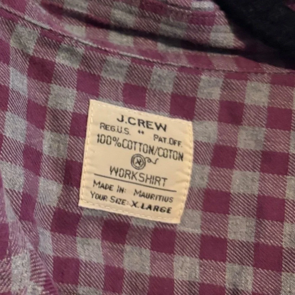 J. Crew Mens Workshirt Plaid Button Down Long Sleeve Cotton‎ XLarge